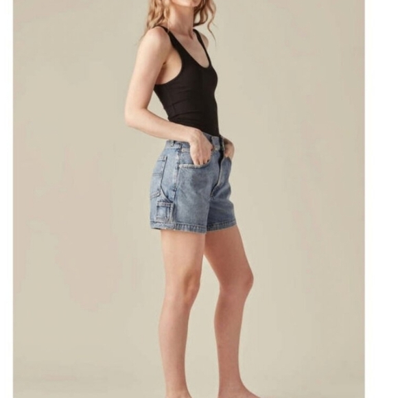 Agolde Organic Denim High Waisted Magda Short Denim in Entrance Color - Picture 1 of 11